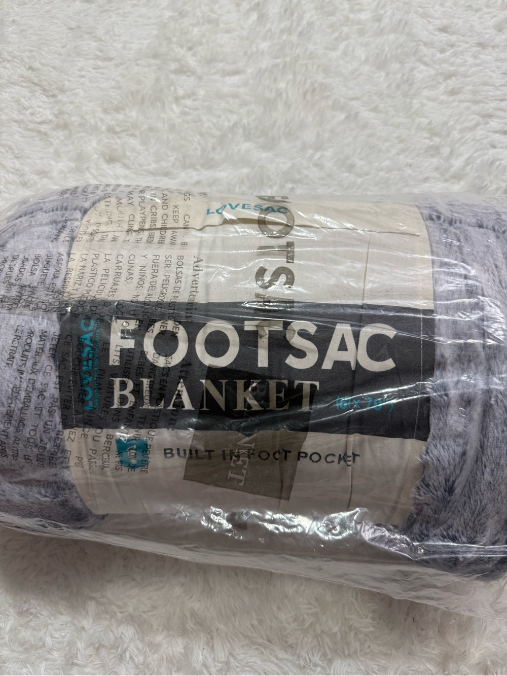 Lovesac Plush Blanket - Gray